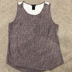 Ann Taylor Red and Black Patterned Tank Top